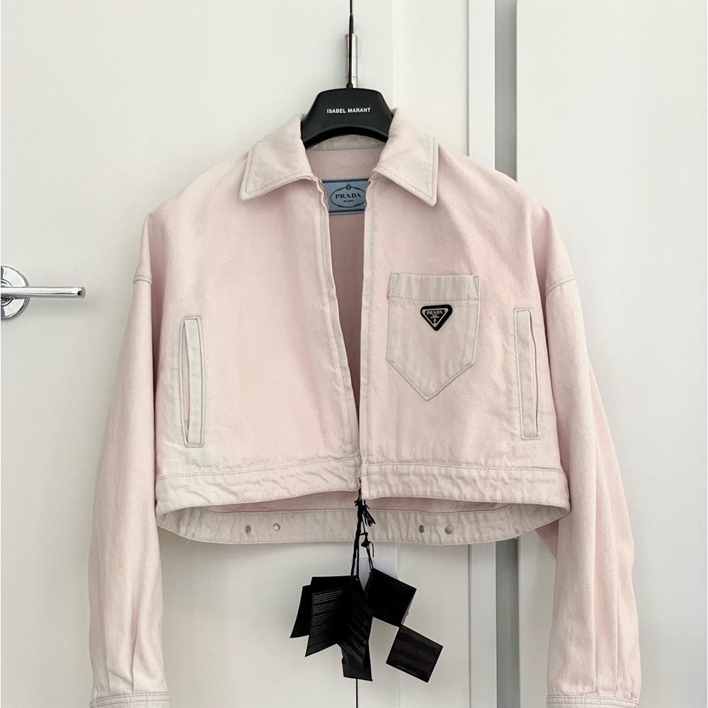 Prada Pink Denim Jacket SIZE 36 NEW WITH TAGS